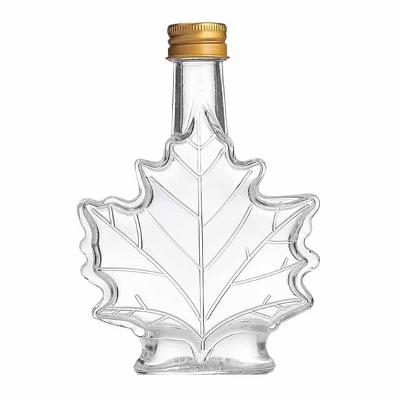 Mini Maple Leaf Shaped Glass Bottle Set Portable Thickened Crystal Clear 50ml 100ml 250ml