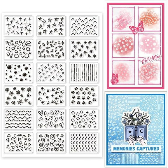 Mini Marks Pattern Clear Stamps Background Silicone Stamp Star Heart Background Transparent Stamps