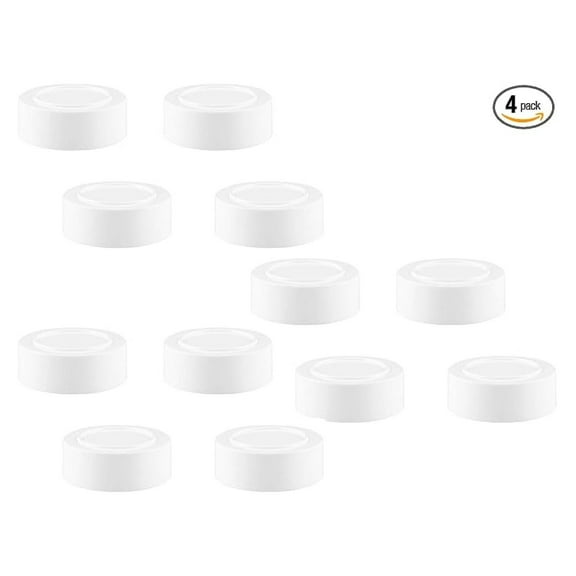 Mini Mason Jar Spice Lid Pack - Set of 12 White Polypropylene Plastic Mason Jar Lids, 48mm BPA-Free Plastic Lids for Mason Jars, Spice Jar Lid Set Made in the USA, Non-Rusting Jar Lids for Spices