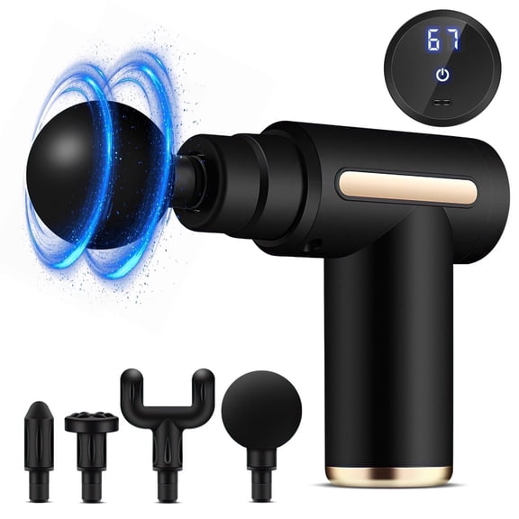 Mini Massage Gun, 6 Speeds Neck Massager, Percussion Deep Tissues, Ultra Quiet, Handheld for Back, Neck & Pain Relief, Gray