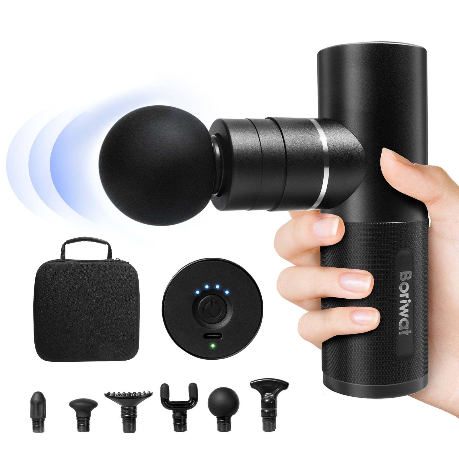 Boriwat Body Massager, Handheld Deep Tissue Muscle Massage Gun for Pain Relief Neck and Back Percussion Massager