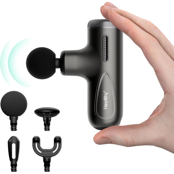 Mini Massage Gun Deep Tissue Handheld Percussion Muscle Massager Adjustable Amplitude Portable Quiet Dark Gray