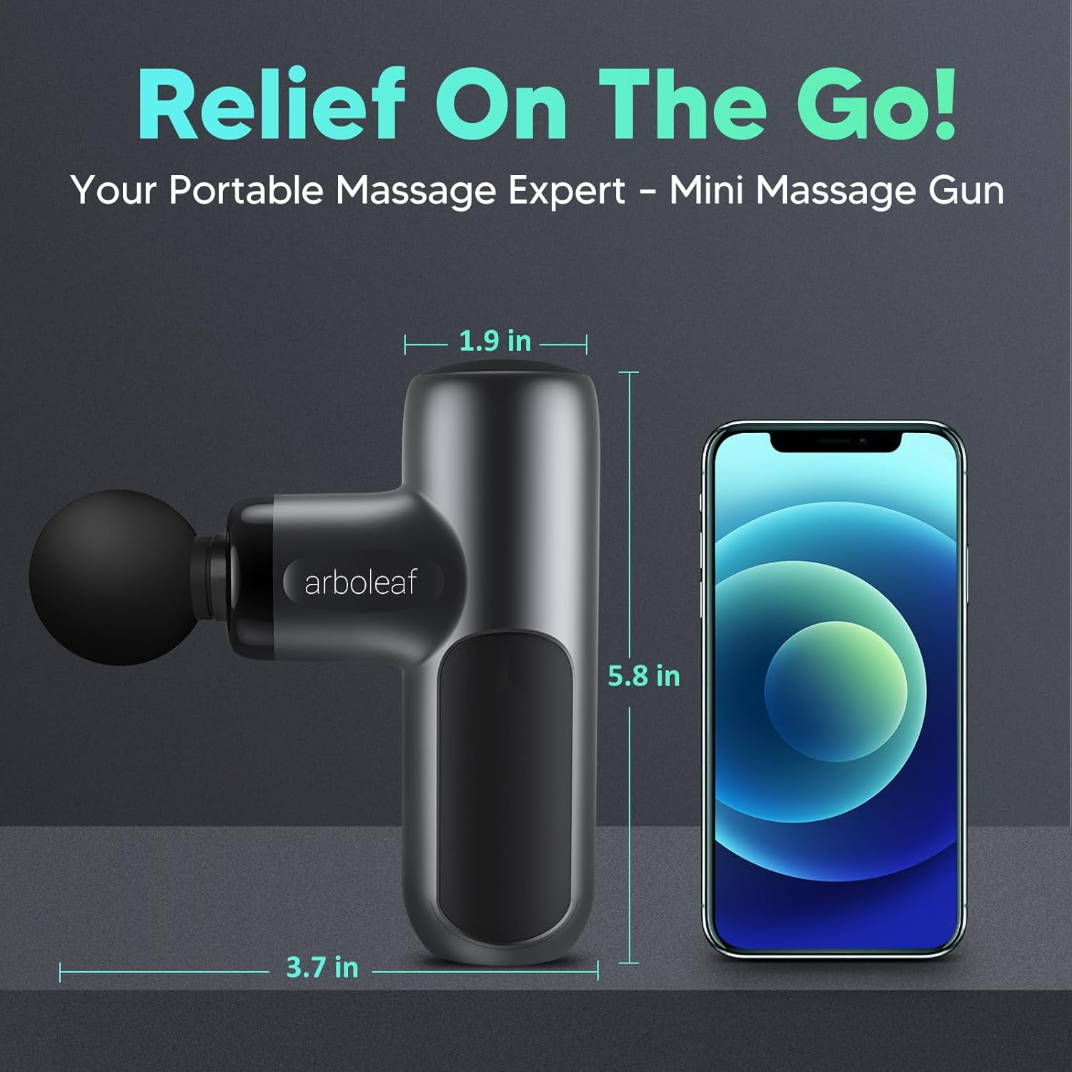 Massage Gun Deep Tissue Percussion Muscle Massager for Back Pain  Portable Small Travel Size Quiet Gifts
