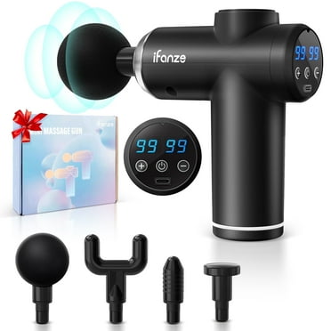 Mini Massage Gun Deep Tissue, Portable 99 Speeds Ultra Small and Quiet Electric Muscle Massager with 4 Replacement Heads for Gym Office Home Post-Workout Recovery, Black