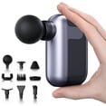 thumbnail image 1 of Mini Massage Gun Deep Tissue, Portable Handheld Massager with 9 Massage Heads, 5-Speed Brushless Muscle Massager, Quiet Massage Gun for Neck & Back, Home & Office Use, Gift for Men & Women, 1 of 9