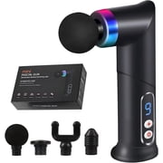 Mini Massage Gun,Massage Gun Deep Tissue,Pain Relief with 9 Speeds Intensity adjustment,8mm Massage Depth,4 Massages Heads,LED Digital Display Screen,Gifts for Fitness EnthusiastsMatte Black