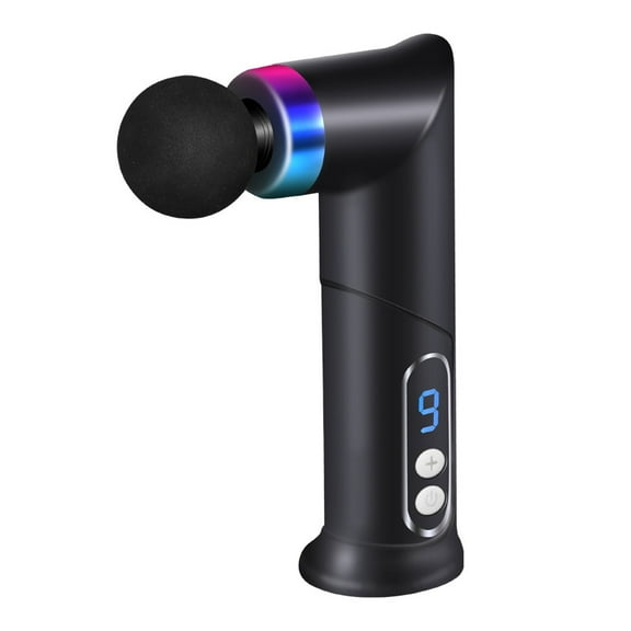 Mini Massage Gun,Massage Gun Deep Tissue,Pain Relief with 9 Speeds Intensity adjustment,8mm Massage Depth,4 Massages Heads,LED Digital Display Screen,Gifts for Fitness Enthusiasts(Matte Black)
