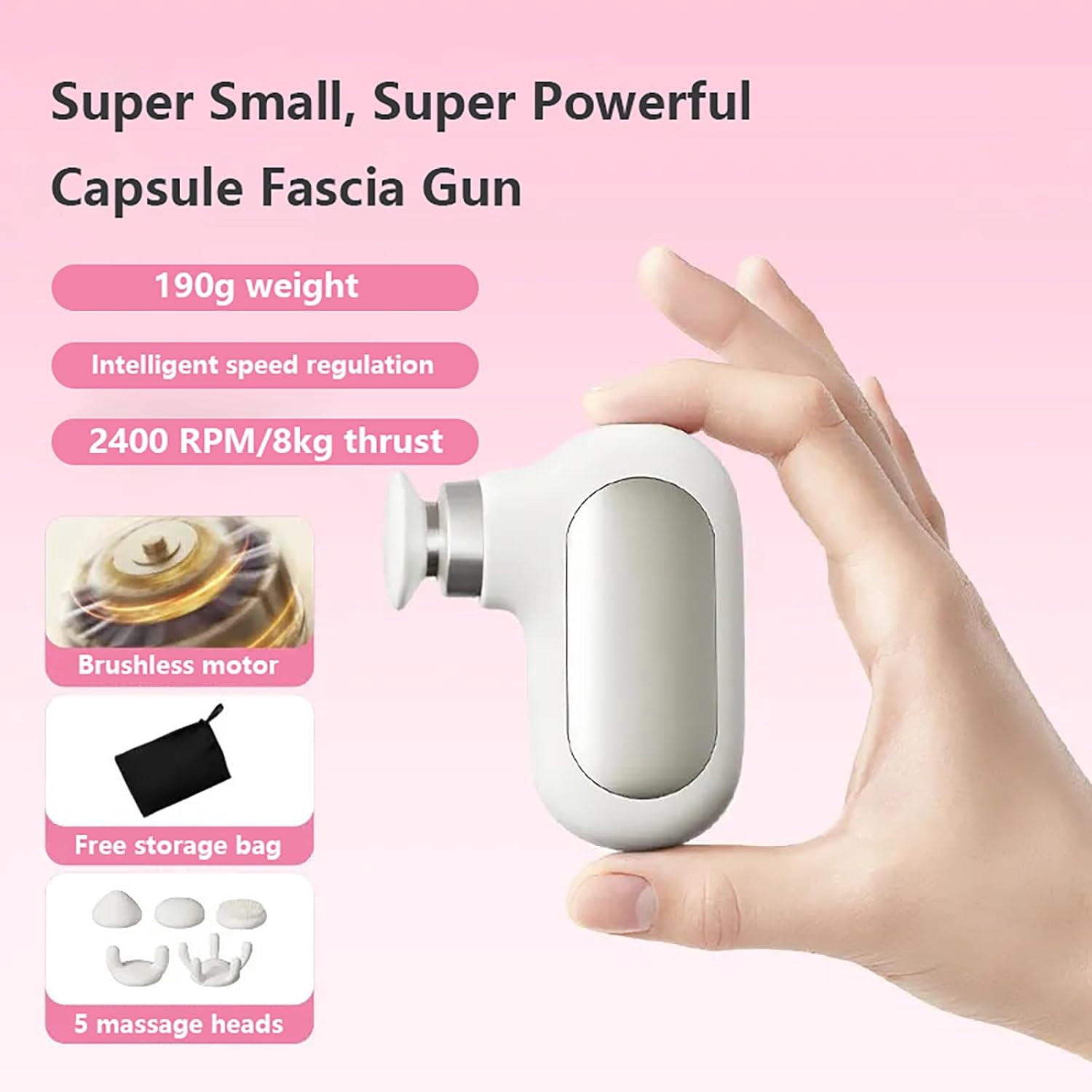 Mini Massage Gun – Percussion Handheld for Neck Lower Back Foot Shoulder Fascia, Travel Size, Best Gift for Parents Boyfriend Girlfriend