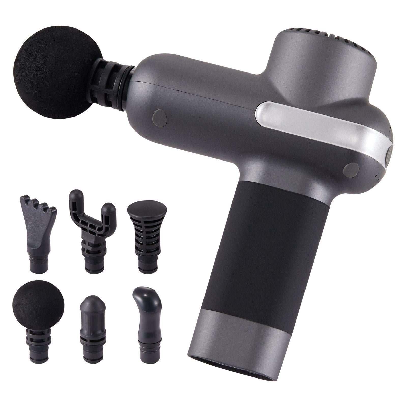 Mini Massage Gun Percussion Muscle Massager for Athletes Pain Relief Muscle Relaxation with 5 Speeds 6 Heads 7.4V 2500mAh Battery Handheld Small Massage Gun