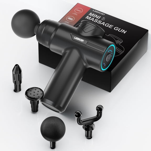 Mini Massage Gun,Portable Deep Tissue Muscle Fashion Back Massager, Handheld Percussion Massager for Pain Relief with 6 Intensities, 4 Heads, Gifts for Men and Women