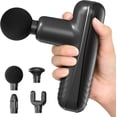 thumbnail image 1 of Mini Massage Gun, Powerful Handheld Muscle Massager for Muscle Relaxation, Deep Tissue Percussion Small Massage Gun Travel Massager with 4 Massage Heads Silent Brushless Motor, Black, 1 of 7