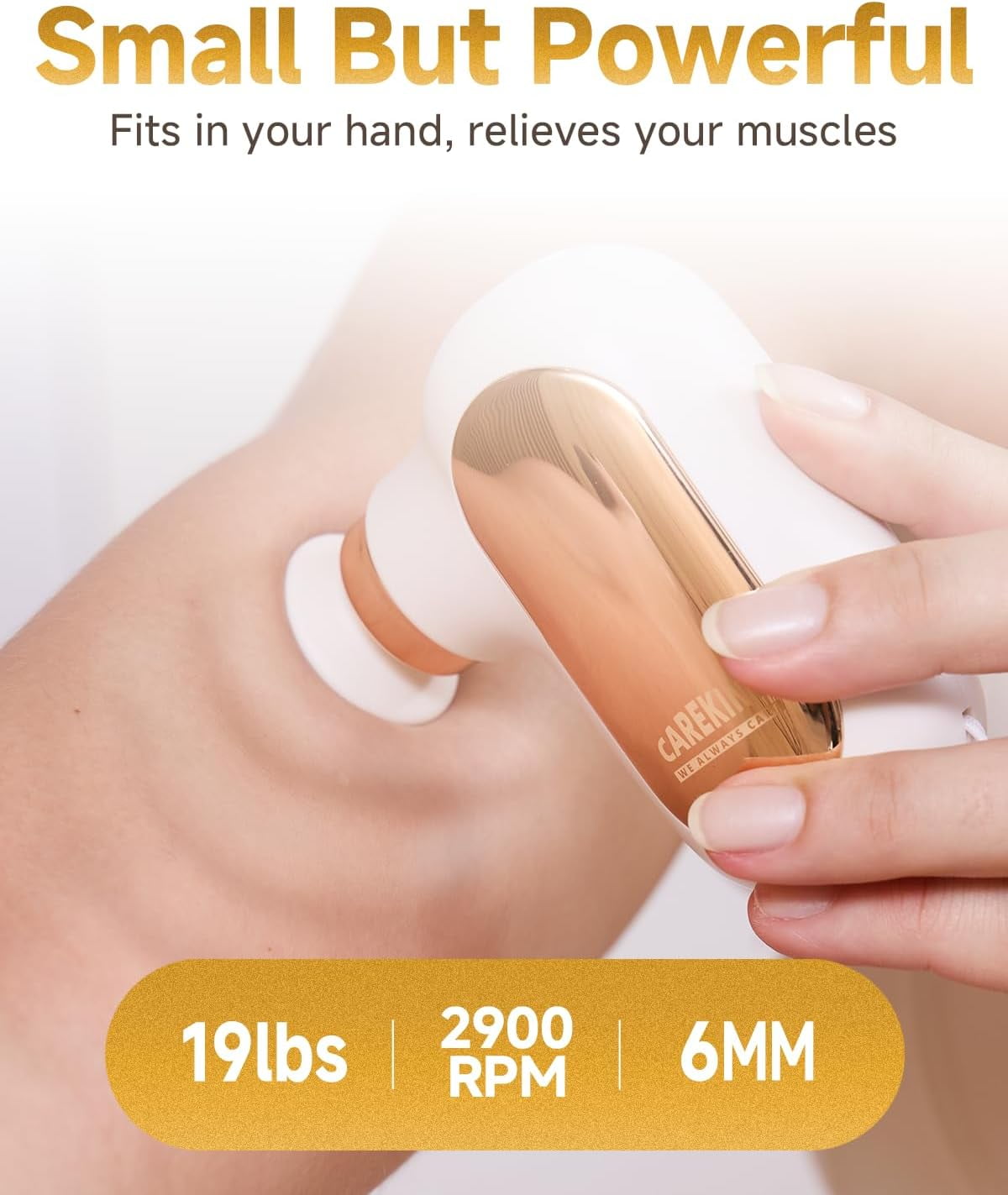 Mini Massage Gun Travel Size, Powerful Small Deep Tissue Muscle Massager for Neck Shoulder Thigh Scalp Quiet Pocket -HSA Eligible
