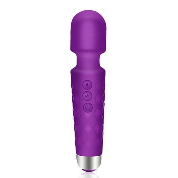 Mini Massage Wand - Strong Cordless Handheld Massager - Powerful - Memory Function & Great for Travel - Perfect on Back Legs Hand Pains and Sports Recovery - Purple