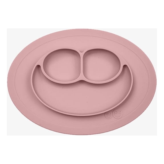 ezpz Mini Mat - One-piece silicone placemat + plate (Blush)