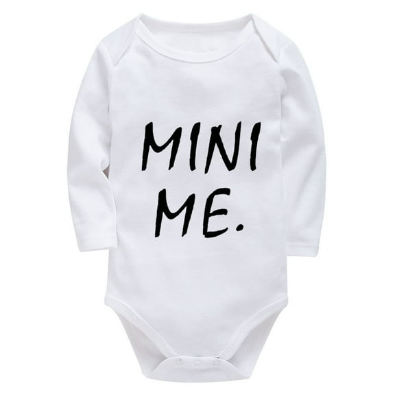 Mini Me Newborn One Piece Long Sleeve Coming Home Outfits for Baby Boy White Baby Onsies6-9 Months