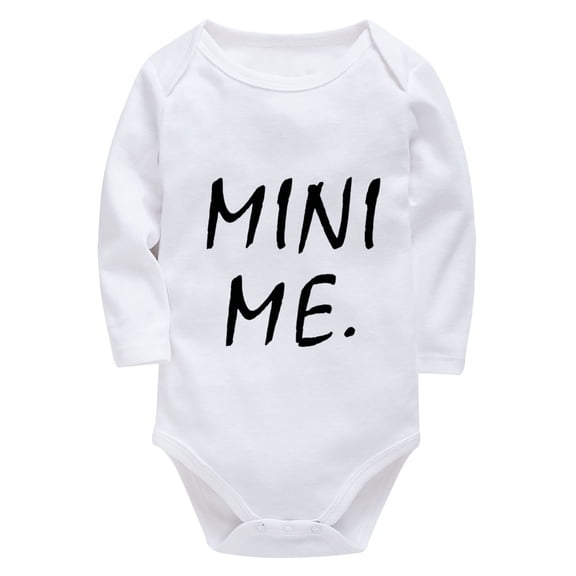 Mini Me Romper Girl Long Sleeve Neutral Baby Outfits White Unisex Onsies0-3 Months