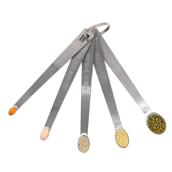 Mini Measuring Spoons Set, Stainless Steel for Cooking/Baking, Precise Small Spoons for Dry/Liquid Ingredients, Spices, Salt, Sugar, Coffee, Medicine, Compact & Durable, Silver