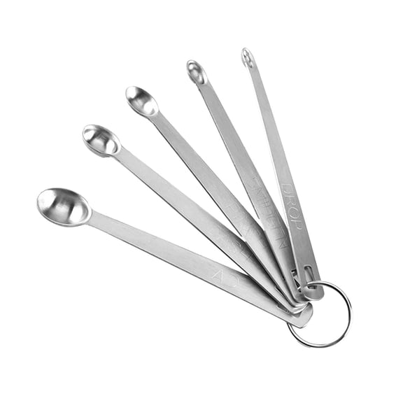 Mini Measuring Spoons Set, Stainless Steel Teaspoon for Cooking and Baking, Suitable for Small Amount Of Dry Or Liquid Ingredients and Spices White