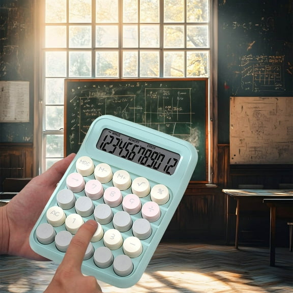 Mini Mechanical Key Calculator Dopamine Color System Calculators 12 Bit Special Calculator Desktop Exam Calculators for Students Adults Offices Classroom Home