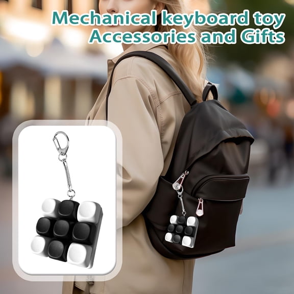 Mini Mechanical Keyboard Squeeze Toys, Keyboard Squeeze Toys, Sensory Squeeze Toys, Squeeze Toys for Relaxation, Portable 2.5X2.5X1 Inch Clickable Desk Accessory for Quiet Tactile