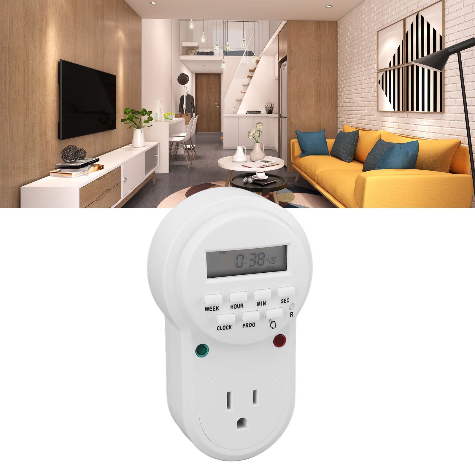 Mini Mechanical Outlet Timer, 7 Day Cycle Plug Timer Safe For Office