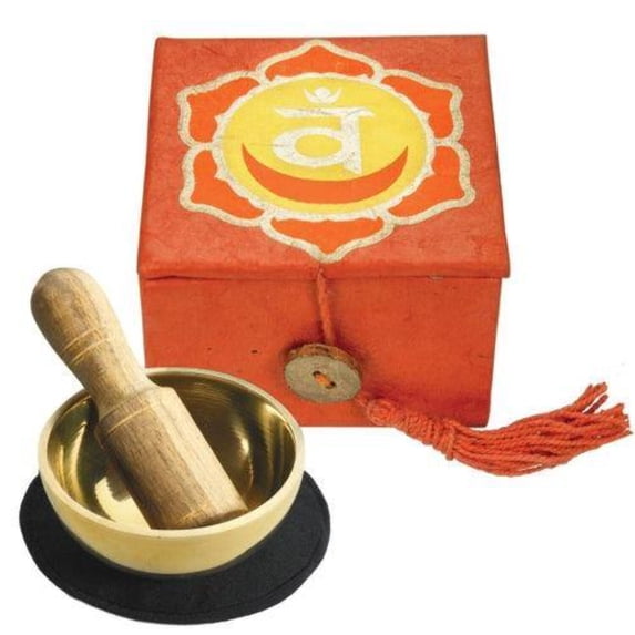 Mini Meditation Bowl Box 2 inches Sacral Chakra DZI