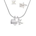 thumbnail image 1 of Mini Megaphone - K Initial Charm Necklace and Stud Earrings Jewelry Set, 1 of 1