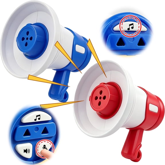 Mini Megaphone Toy for Kids Portable Handheld Loud Speaker with Clear Sound Lightweight Keychain Design for DIY Projects Backpack Tags Birthday Graduation Party Favors,Red