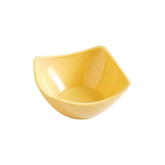 Mini Melamine Dipping Bowls, Decorative Small Condiment Sauce Dishes with Unique Shape, Reusable Serving Bowls for Soy Sauce, Snacks, Candy, Fruits, Party, Kitchen Table Decor (1Pcs Yellow)