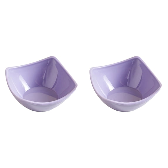Mini Melamine Dipping Bowls, Decorative Small Condiment Sauce Dishes with Unique Shape, Reusable Serving Bowls for Soy Sauce, Snacks, Candy, Fruits, Party, Kitchen Table Decor (2Pcs Lavender)