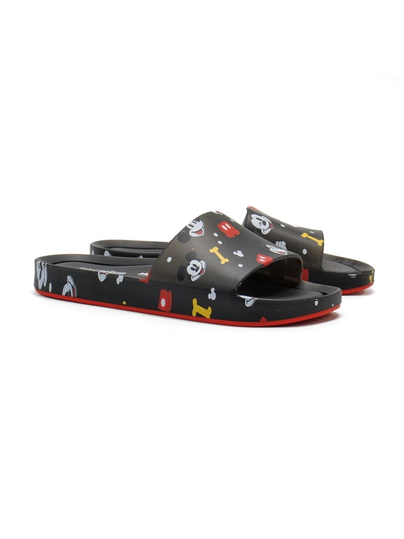 Girls Beach Slide With Mickey And Friends, Transparent Black,11 M US
