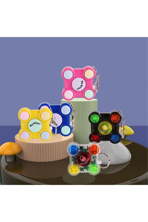 Mini Memory Game Keychain LED Electronic Memory Challenge Pocket Brain Reaction Game Portable Keychain Puzzle Game