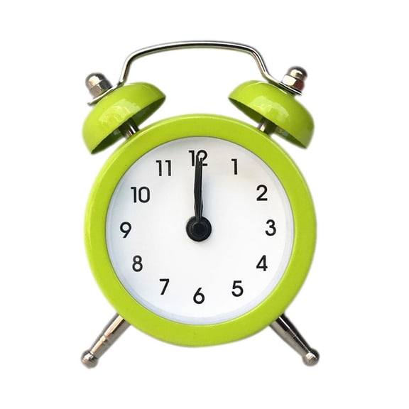 Pekkaxy Mini Metal Alarm Clock, 3 x 2 in, Silent Movement for Undisturbed Sleep, Compact Bedside or Desktop Timepiece