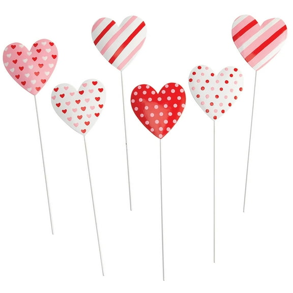 Mini Metal Heart Stakes, Set of 6 by Fox River Creations