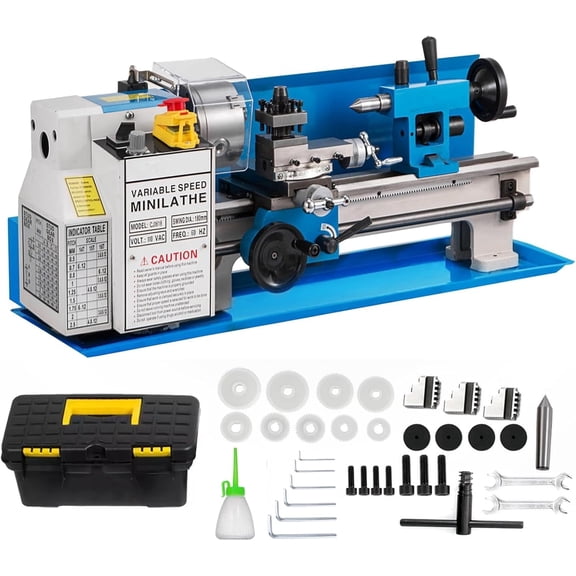 7"x 14" Mini Metal Lathe, 550W Metal Lathe Machine, High Precision Benchtop Lathe 2500 RPM,for Metal Threading Turning Drilling