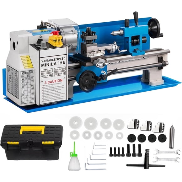 7"x 14" Mini Metal Lathe, 550W Metal Lathe Machine, High Precision Benchtop Lathe 2500 RPM,for Metal Threading Turning Drilling