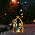 thumbnail image 1 of Mini Metal Nativity Scene Decoration | Light Up LED Christmas Courtyard Display | Durable Indoor Outdoor Holiday Yard Ornament | 27x20cm | 1 Piece, 1 of 9