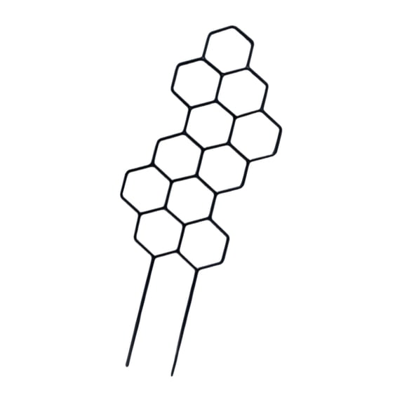 Mini Metal Plant Trellis, Leaf Honeycomb Shape Plant Support Stakes, Decorative Indoor Potted Plant Trellis, Small Climbing Plant Trellis, Easy Insert Garden Trellis for Houseplants