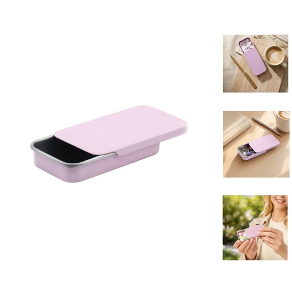 Mini Metal Sliding Tin Box Set, Small Rectangular Storage Container for Candy Jewelry Pins Craft, Portable Pocket Organizer Case