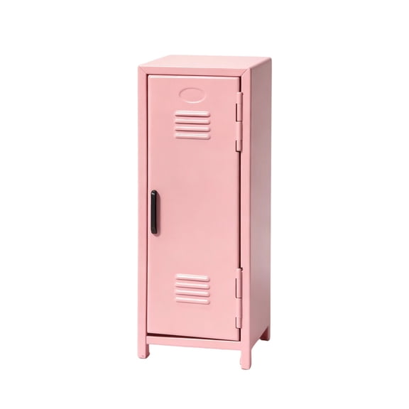 Mini Metal Storage Locker with Lock, Pink | Tabletop Storage Chest with Combination Padlock, Small Steel Organizer Box for Desk, Office, Classroom, Kids