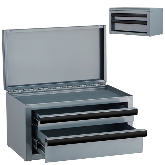QSOCSSP Mini Metal Tool Box, 100% Carbon Steel Tool Chest, 2 Anti-Scratch Coating, Reinforced Screw Frame Cold Rolled Steel Toolbox, 98 LBS Load, 10Y Durable, 6 LBS Light & Easy Carry