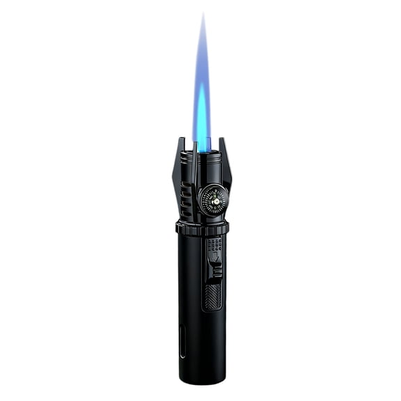 Mini Metal Torch Igniter Lighter Portable Windproof Jet Flame Lighter For Gas Stove Kitchen BBQ Outdoor Use Without Gas,Black