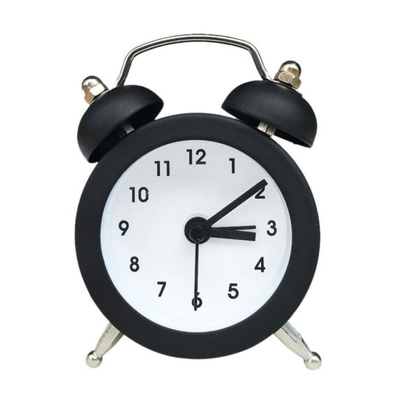 Mini Metal Twin Bell Alarm Clock Loud Clocks Vintage Bedside Analogue F4O9