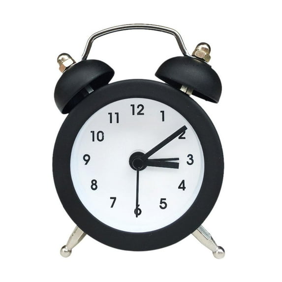 Mini Metal Twin Bell Alarm Clock Loud Clocks Vintage Bedside Analogue Table G1B7