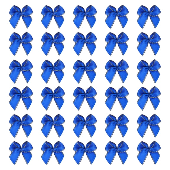 Uxcell Mini Metallic Gold Edge Ribbon Bow 25x26mm Bow Pack of 50 Dark Blue
