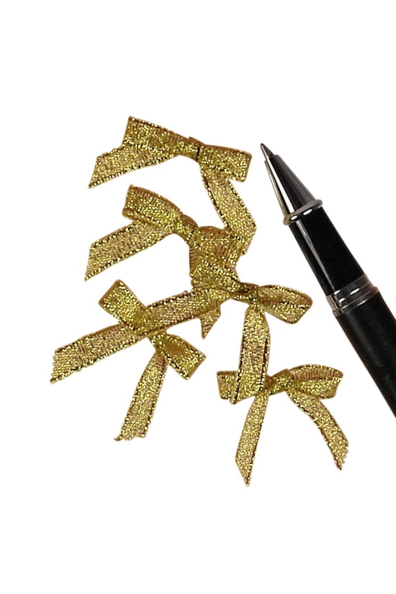 Mini Metallic Gold Lurex Bow Ties - 1 1/8in. - 50 Pack (601259)