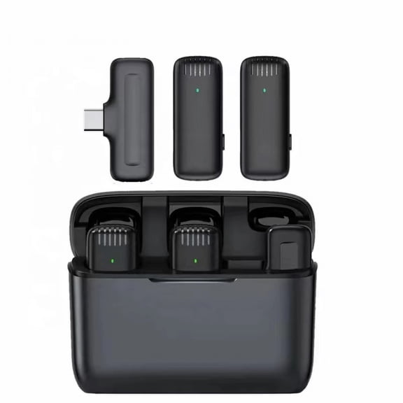 Mini Mic Pro(2 TX + 1 RX + Charging Box Case) Wireless Lavalier Microphone Lapel Lightweight for iPhone 17 16 15 14& Android, ClearVoice Noise Cancelling for TikTok/YouTube/Interviews/Live Streaming