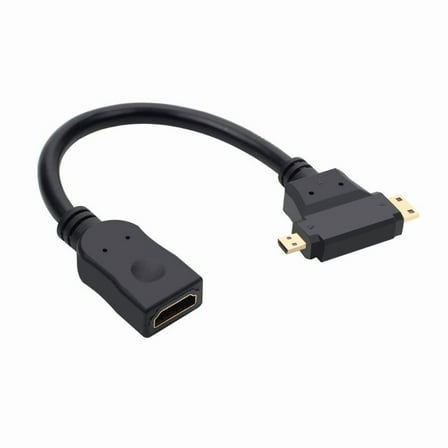 Mini/Micro HDMI to HDMI Adapter Gold Plated Connectors for High Speed Signal Transfer Multiple Device Compatibility