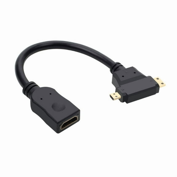 Mini/Micro HDMI to HDMI Adapter Gold Plated Connectors for High Speed Signal Transfer Multiple Device Compatibility