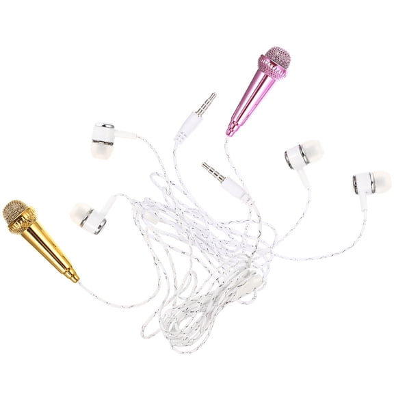 Mini Microphone 2 Pcs Cell Podcasting Portable For Recording Handheld Telephone Plastic